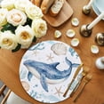 thumbnail image 2 of Round Placemats Ocean Blue Whale Seaweed 15 inch Set of 2 Table Mats for Dining Table Shell Starfish Heat Resistant Non-Slip Kitchen & Home Decorative Place Mat Set, 2 of 8