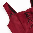 thumbnail image 4 of Grebrafan Corset Pirate Burlesque Lace up Clothing for Women Wine Red M, 4 of 5