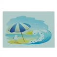 thumbnail image 2 of Seagulls Cutting Board, Seagull at the Beach with Umbrella Waves Sand at Seaside Sunny Sky Cartoon Print, Decorative Tempered Glass Cutting and Serving Board, Large Size, Multicolor, by Ambesonne, 2 of 5