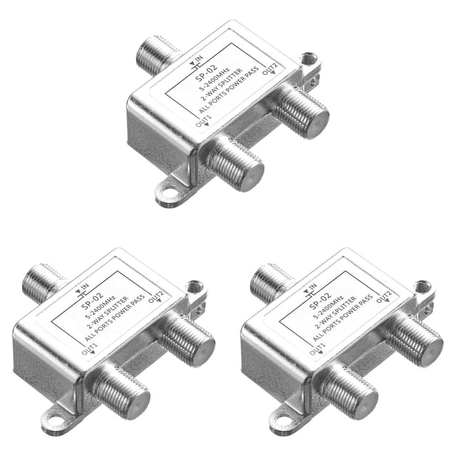 YWIYIUD 3PCS Portable and Durable Double Way Digital Splitter Compatible with RG6,Suitable for Satellite TV Internet and Antenna System