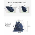 thumbnail image 5 of Navy Blue Gold Sheer Waterfall Valance Curtains for Window, Abstract Line Art Troditional Ink Painting Rod Pocket Sheer Topper Swag Curtains for Living Room, Kitchen 38.5"W x 47.2"L, 1 Panel, 5 of 7