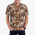 thumbnail image 2 of Balery Sunflowers Printed Men’s Short Sleeve Polo Shirt, Midweight Men's Shirt,Golf Polo shirts -Small, 2 of 8