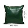 thumbnail image 3 of Faux Leather Throw Pillow Covers 18 X 18 Inches - Green Leather Pilow Covers Pack of 2, Solid Dyed Leather Pillowcases for Couch Bed Sofa Garden Home Decorative, 3 of 6