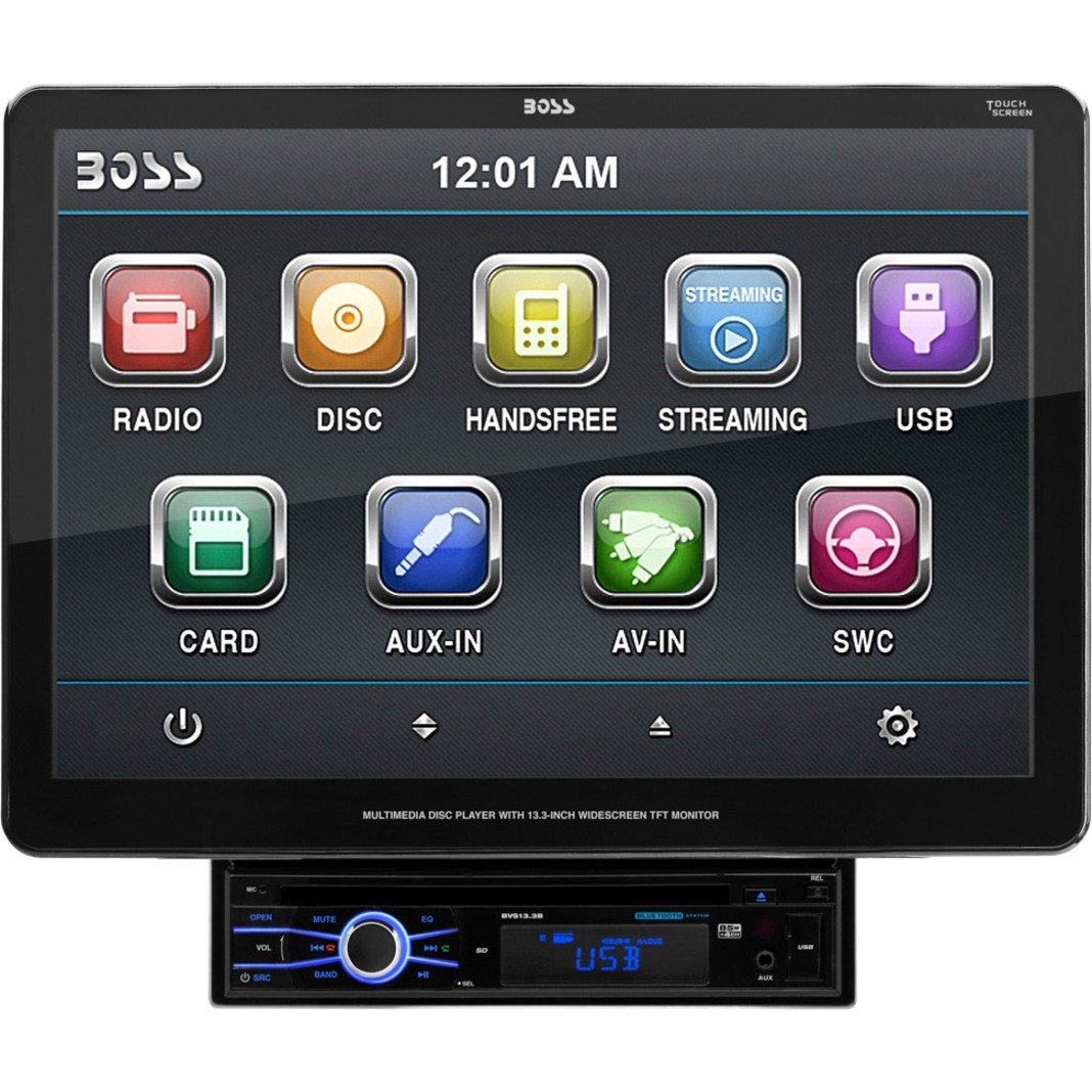 BOSS AUDIO BVS13.3B Single-DIN 13.3 inch Detachable Touchscreen DVD Player, Receiver, Bluetooth, Detachable Front Panel, Wireless Remote - image 4 of 9