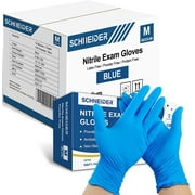 HTAIGUO Nitrile Exam Gloves, Blue, Latex-Free, Powder-Free, Disposable Gloves, for Medical, Cleaning, Food Service, 4 mil