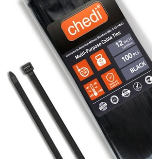 CHEDI 8-Inch White Cable Zip Ties - 100 Pack, 40 Lbs Tensile Strength, For Indoor/Outdoor Use 5 thumbnail image