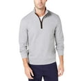 thumbnail image 2 of Tasso Elba Mens Piped 1/4 Zip Pullover Sweater, Grey, XX-Large, 2 of 3