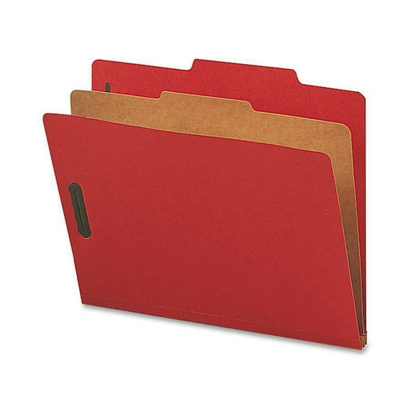 Nature Saver Letter Recycled Classification Folder - 8 1/2" x 11" - 2" Fastener Capacity for Folder - 1 Divider(s) - Bright Red - 100% Recycled - 10 / Box | Bundle of 5 Boxes