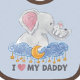 thumbnail image 4 of Inktastic I Love My Daddy Cute Elephants with Moon and Stars Boys or Girls Baby Bib, 4 of 4