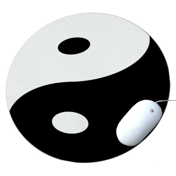 KuzmarK Round Mousepad / Hot Pad / Trivet - Ying Yang Art_1