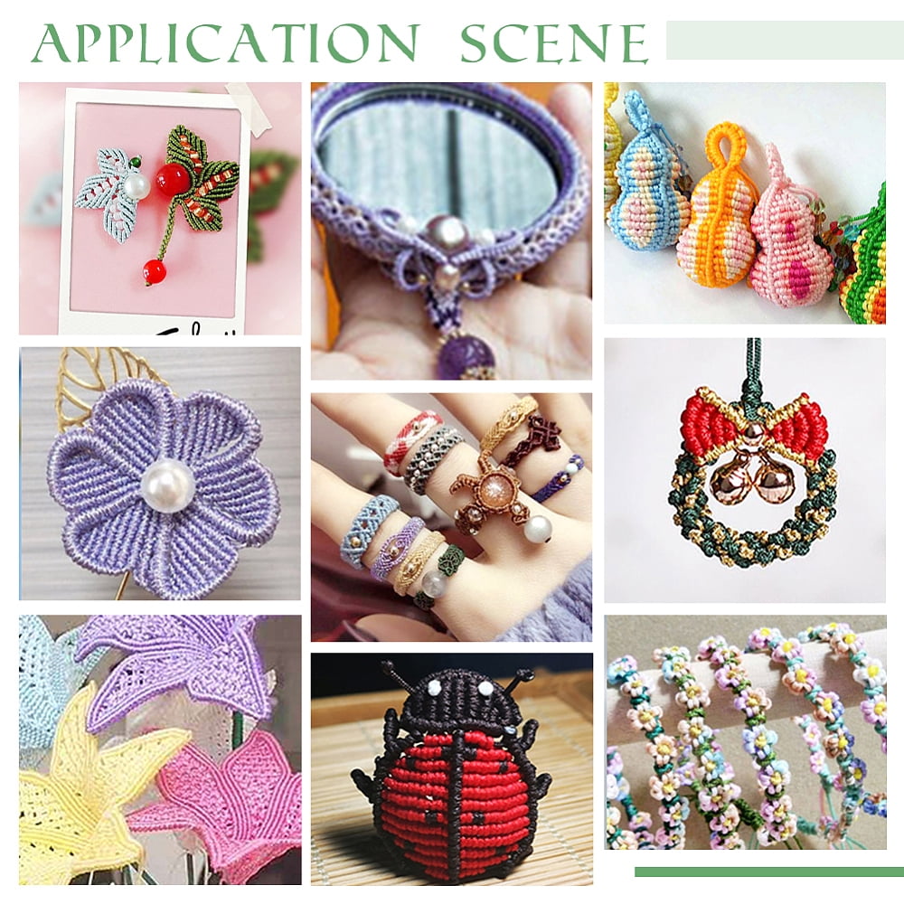 PH 328 Yards Nylon Thread 0.8mm Beading String Cord Chinese Knotting Cord Kumihimo Macrame Cord for Friendship Bracelet Christmas Jewelry Making 15