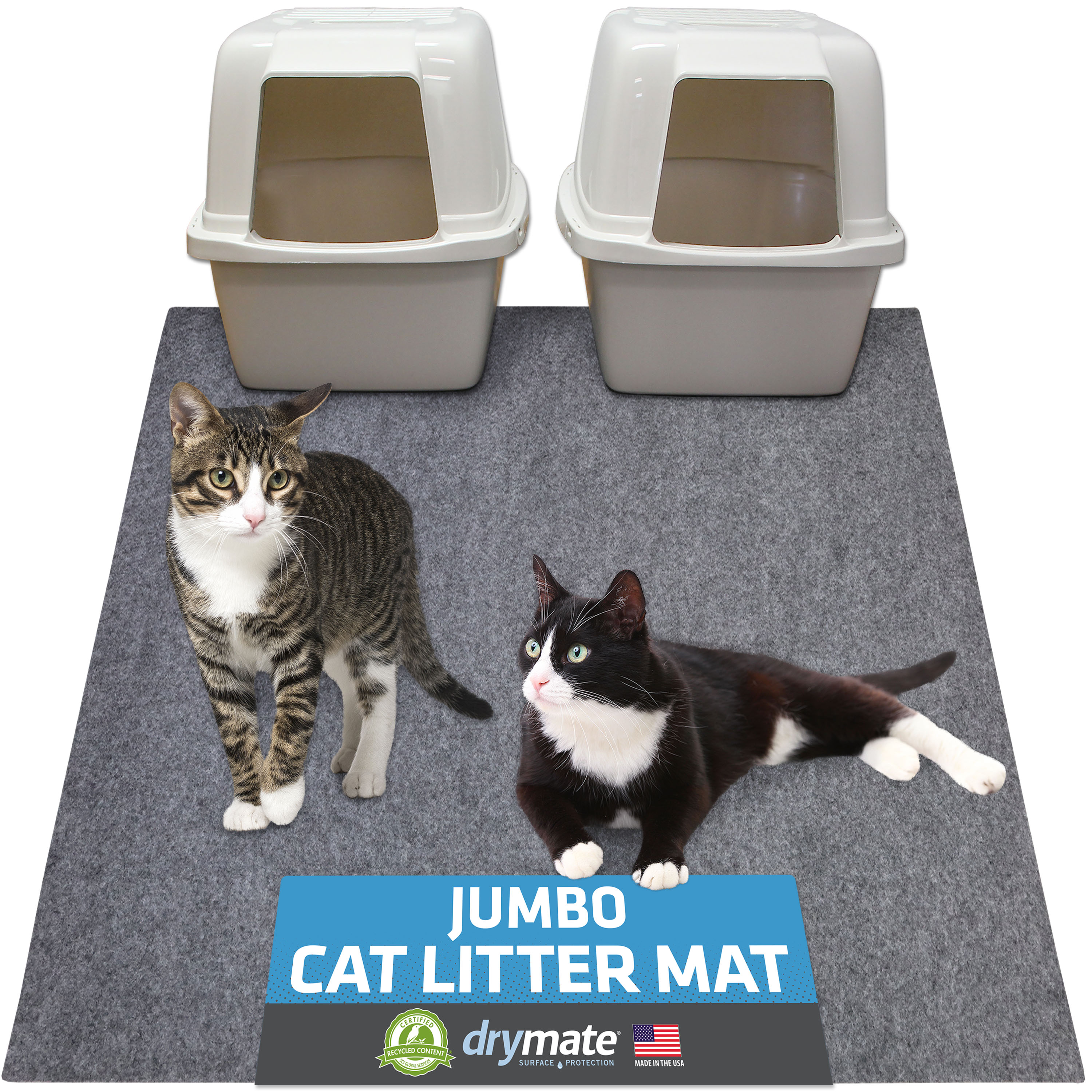 Drymate Jumbo Cat Litter Box Mat, Light Grey 29x44 photo 2