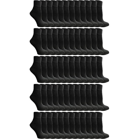 Yacht & Smith 240 Pair Mens & Womens Ankle Sports Socks by SOCKS'NBULK Black