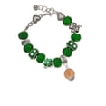 thumbnail image 2 of Delight Jewelry 12mm Stardust Round Rose Goldtone Spinner - Green Irish Luck Bead Charm Bracelet, 7.5", 2 of 4