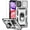 Silver with camera cover Military-Grade 2nd gen, variant on for iPhone 11 Case with Camera Lens Cover HD Screen Protector, Dual Layer [15 FT Military Grade Drop Protection] Magnetic Ring Holder Kickstand Protective Phone Case for iPhone 11 6.1 inch (Silver)