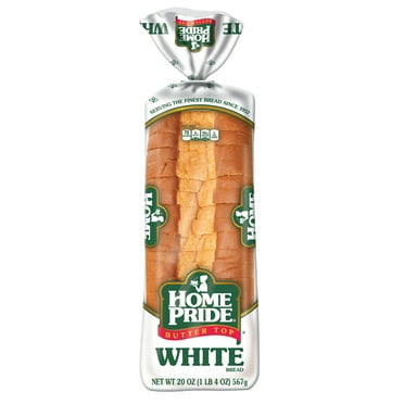 Home Pride Butter Top Enriched White Bread, Sliced Sandwich Bread, 20 oz, Shelf-Stable