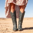 thumbnail image 3 of Pandaie Western Cowboy Boots for Women Knee High Wide Calf Cowgirl Boots Embroidery Classic Pull on Tall Boot, 3 of 5