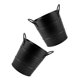 thumbnail image 5 of unbranded 2Ud Cubos De Metal Negros Con Asa Para Almacenaje Y Basura En Escritorio Para Hogar, 5 of 8