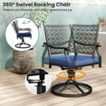 thumbnail image 6 of Costway 2 PCS Outdoor Swivel Chairs Patio Dining Chairs with Padded Cushions High Back Navy, 6 of 9