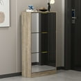 thumbnail image 5 of OXYLIFE Shoe Storage Cabinet Organizer with 3 Flip Mirrored Drawers for Entryway, 5 of 6