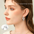 thumbnail image 3 of YOUNGYUE Silver Plated Hoop Earrings for Women, 50mm Hypoallergenic Thick Silver Hoops with Cubic Zirconia, 3 of 7