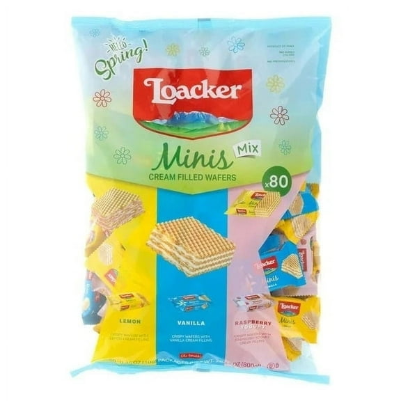 Loacker Cream Filled Wafer Minis Mix Lemon/Raspberry 28.22 Ounce