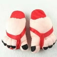 thumbnail image 2 of Silly Big Feet Slippers For Women Men Cute Fluffy Animal Slippers Warm Winter Wear Home Cozy Furry Soft Indoor Kawaii Shoes Red 39, 2 of 3
