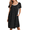 Black, variant on Moo Moos for Women Short Sleeve House Dresses with Pockets Pleated Mumu Dress Soft Nightgowns