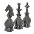 thumbnail image 6 of 9", 9", 8"H Gray Aluminum Metal King, Knight, Bishop Chess Sculpture, by DecMode (3 Count), 6 of 8