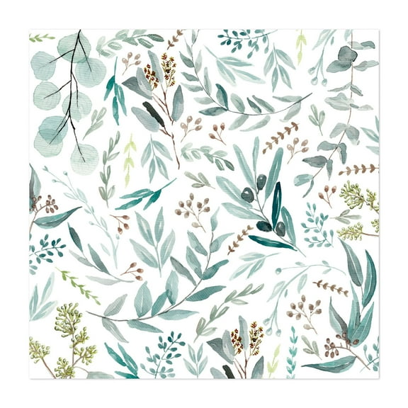 Eucalyptus Leaves Pattern - Illustration Botanical Floral Nature Watercolor Unframed Wall Art Print 10 x 10 inches