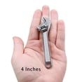 thumbnail image 1 of 2.5/4-Inch Monkey Wrench Universal Steel Mini Wrenches Portable Tool Short Shank Shifting Spanner Plumbing Key Ring Hand Tools silver 4in, 1 of 6