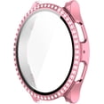 thumbnail image 4 of KOMI Screen Protector Intended for Samsung Galaxy Watch 7 40mm 44mm Bling Case Women Diamond Rhinestone Hard PC Rugged Bumper with Tempered Glass Accessories (Silver&Pink, 40mm), 4 of 7