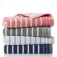 Gap Home Easy Stripe Organic Cotton 6 Pack Bath Towel Set, Navy/White