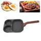thumbnail image 3 of Sartén De Huevo De 3 Secciones, Moldura De Desayuno De Fondo Plano A Prueba De Palo Con Para Tortilla De Filete Negro, 3 of 7