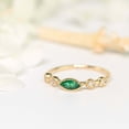 thumbnail image 2 of HeartsAndYou 0.4ct Natural Emerald Wed Band Vintage-Inspired Minimalist 14k SOLID Yellow Gold, 2 of 9