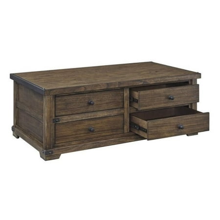 coffee storage ashley table medium brown zenfield tables furniture walmart room living