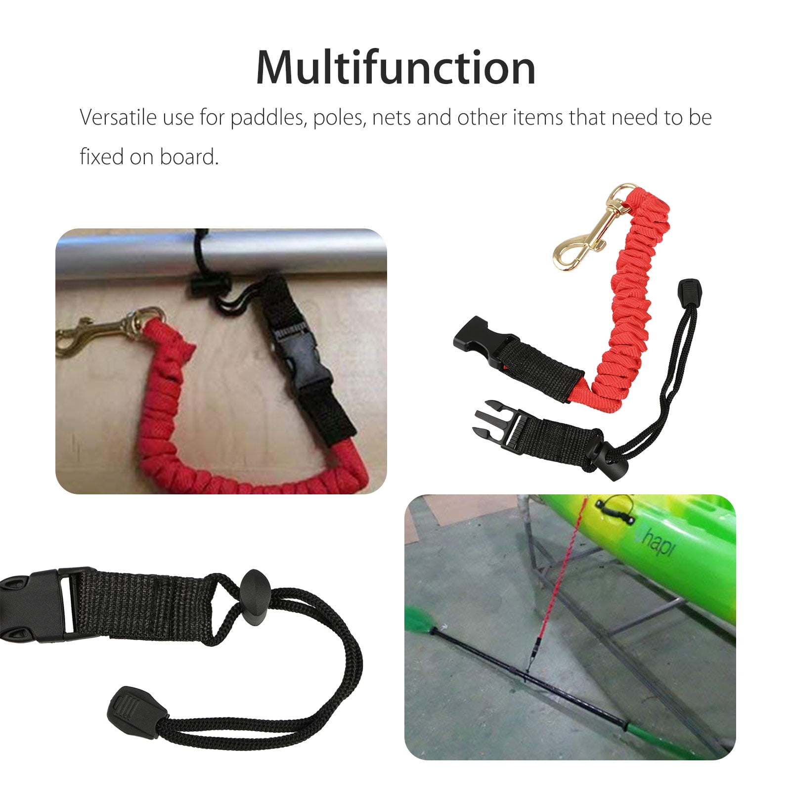Strong Durable Fishing Rod Leash Multifunctional Elastic Kayak Boat Paddle Fishing Rod and Gear Leash Strap 