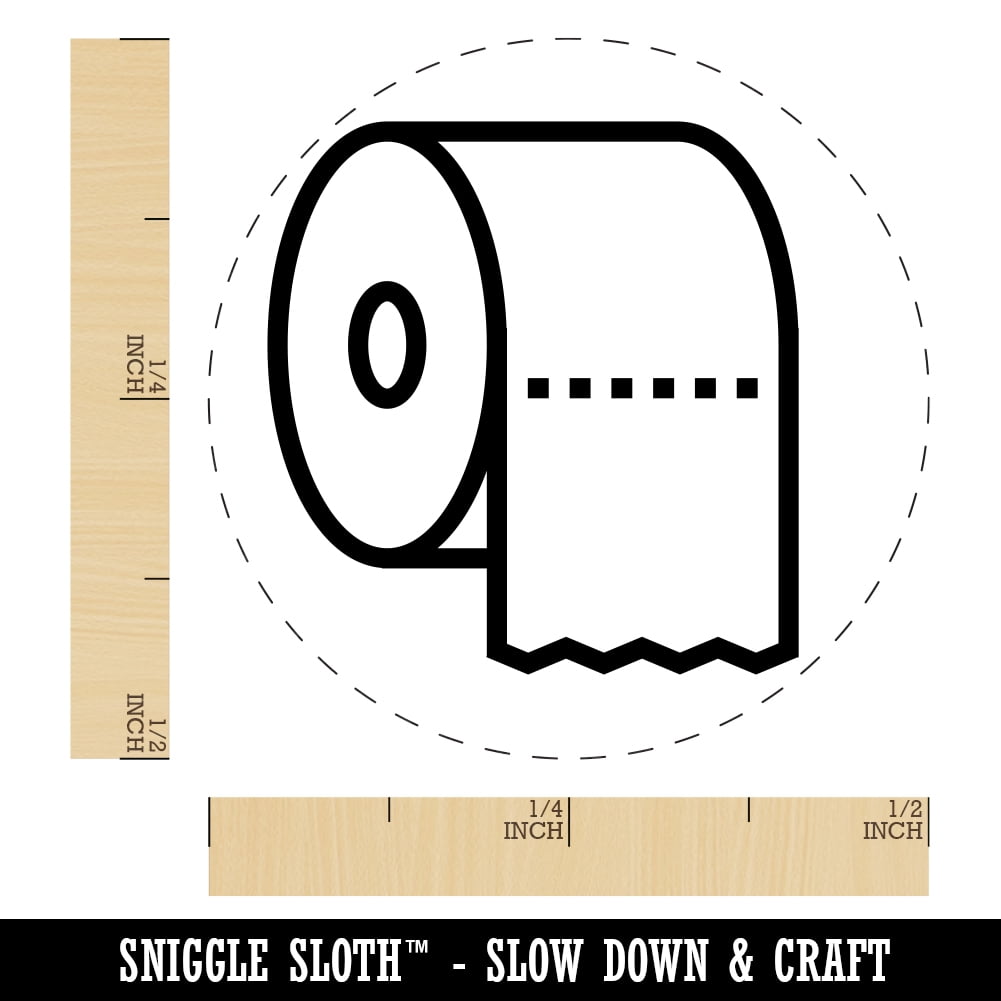 Toilet Paper Roll Icon Rubber Stamp for Scrapbooking Crafting Stamping -  Medium 1 Inch 