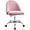 Pink, variant on QRKD Office Chair Armless Cute Desk Chair Modern Adjustable Swivel Padded Fabric Vanity Task Computer Chair Home Office Desk Chairs with Wheels (Grey)