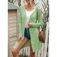 thumbnail image 4 of Chase Secret Women's Cardigan Open Front Snap Button Down Sheer Long Sleeve Loose Lightweight Belize Fall Tops, 4 of 6