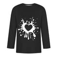 thumbnail image 5 of HaoXianJian Mens Heart Print Graphic Tees 3/4 Sleeve Tops Casual T Shirt Loose Basic Shirts Plus Size 2X 3X 5X, 5 of 5