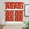 thumbnail image 2 of 3 Pieces Kitchen Curtains Valances Set Red Christmas Gingerbread Man Short Curtain Rod Pocket Window Curtain Window Treatment Tiers Valances (Single Panel 54"x18",2 Tiers 27.5"x24"), 2 of 6
