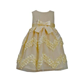 Bonnie Jean Baby Girls Ivory Chiffon Flower Dress, Infant Girl's, Size: 12 Months, Beige Bonnie Jean Baby Girls Ivory Chiffon Flower Dress, Infant Girl's, Size: 12 Months, Beige