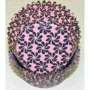 Pink and Black Pinwheel Pattern Cupcake Liners - Baking Cups -50pack