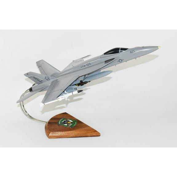 VFA-105 Gunslingers (AC/413) F/A-18E Model, Navy, 1/40th (18") Scale, Mahogany