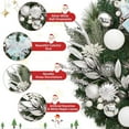 thumbnail image 4 of HOBLOC 6ft Pre-Lit Christmas Garland with Lights, Battery Powered Xmas Garland with Bow, Silver Leaves, Ball Ornaments, Artificial Christmas Decor for Front Door Fireplace Mantle Stairs, 4 of 6