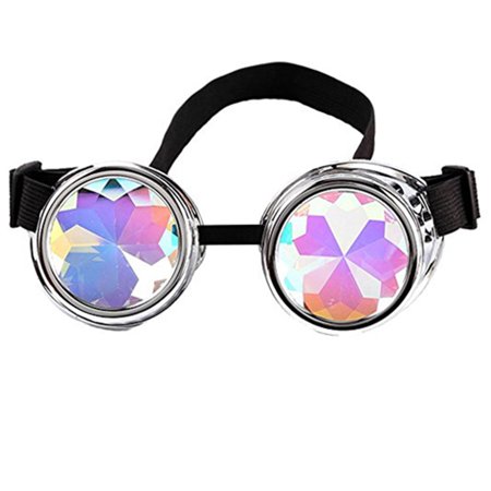 SAYFUT 40+Colors Goggles Retro Mosaic Kaleidoscope Rainbow Sunglasses Special Lens Men Women Designer Cosplay Goggles Glasses