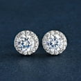 thumbnail image 3 of 18K White Gold / Yellow Gold Plated Round Cubic Zirconia Stud Earrings 6mm for Women Teen Jewelry, 3 of 5