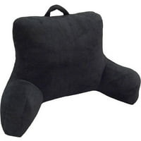 Mainstays Micro Mink Plush Backrest Lounger Pillow, Rich Black