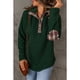 thumbnail image 4 of Sudadera para Mujer con Estampado Acolchado De Moda, Ligera, Manga Larga, Color Liso, Informal, Top Verde XL, 4 of 6